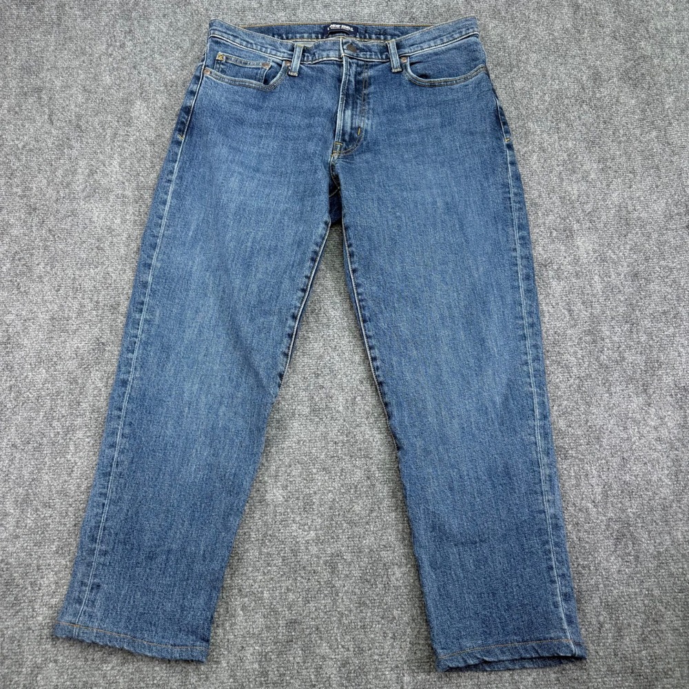 Lands End Jeans Mens 32 (Fits 34x26) Blue Square Rigger Athletic Fit Stretch - Picture 1 of 16